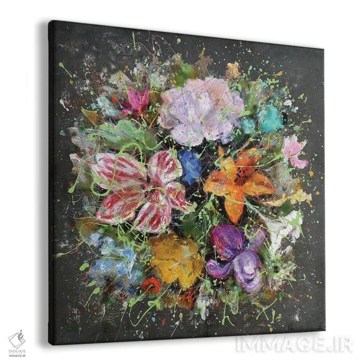 تابلو جریان گلها اثر استودیو پِینت-اینگ - نمای پرسپکتیو محصول