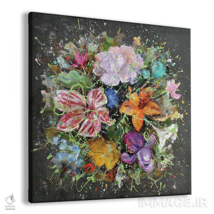 تابلو جریان گلها اثر استودیو پِینت-اینگ - نمای پرسپکتیو محصول
