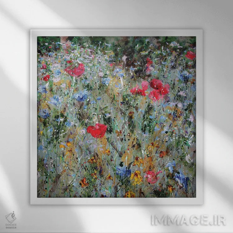تابلو مزرعه گلهای وحشی III اثر استودیو پِینت-اینگ - نمای قابدار سفید