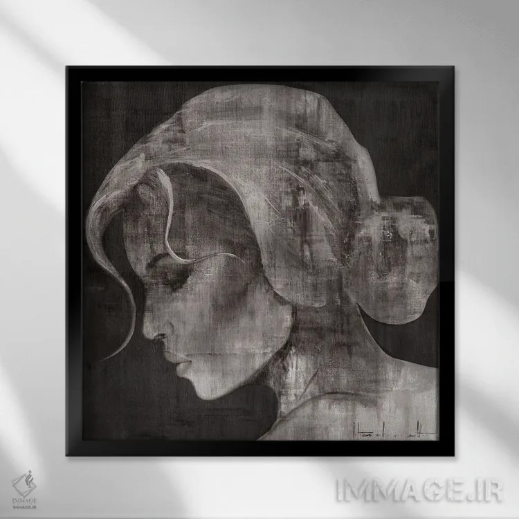 تابلو والری خاکستری (نام خاص) اثر استودیو پِینت-اینگ - نمای قابدار مشکی