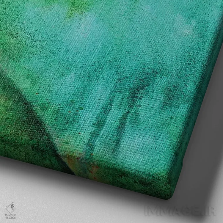 تابلو در سبز مرا پنهان کن اثر استودیو پِینت-اینگ - نمای نزدیک بافت بوم