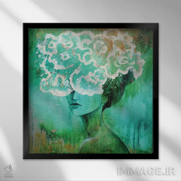 تابلو در سبز مرا پنهان کن اثر استودیو پِینت-اینگ - نمای قابدار مشکی