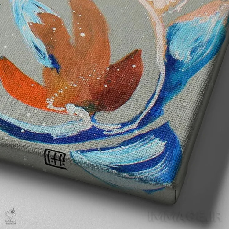 تابلو گلهای H اثر استودیو پِینت-اینگ - نمای نزدیک بافت بوم