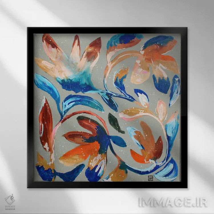 تابلو گلهای H اثر استودیو پِینت-اینگ - نمای قابدار مشکی