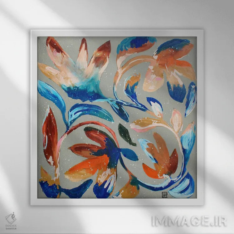 تابلو گلهای H اثر استودیو پِینت-اینگ - نمای قابدار سفید