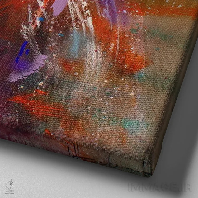 تابلو گاو کوهستانی دوستداشتنی اثر استودیو پِینت-اینگ - نمای نزدیک بافت بوم