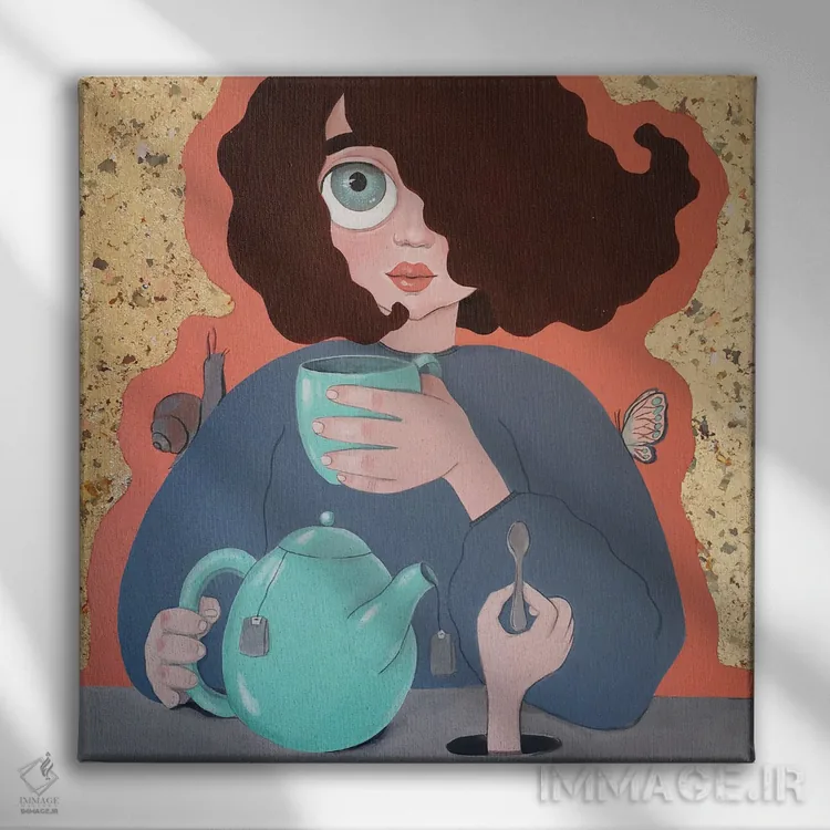 تابلو سردرگمی چای اثر ایرینا پانِدوا - نمای روبهرو روی دیوار