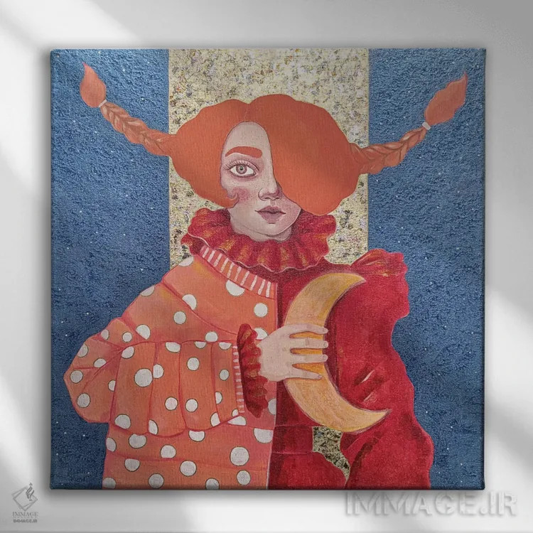 تابلو پیپی جوراببلند (شخصیت داستانی) اثر ایرینا پانِدوا - نمای روبهرو روی دیوار