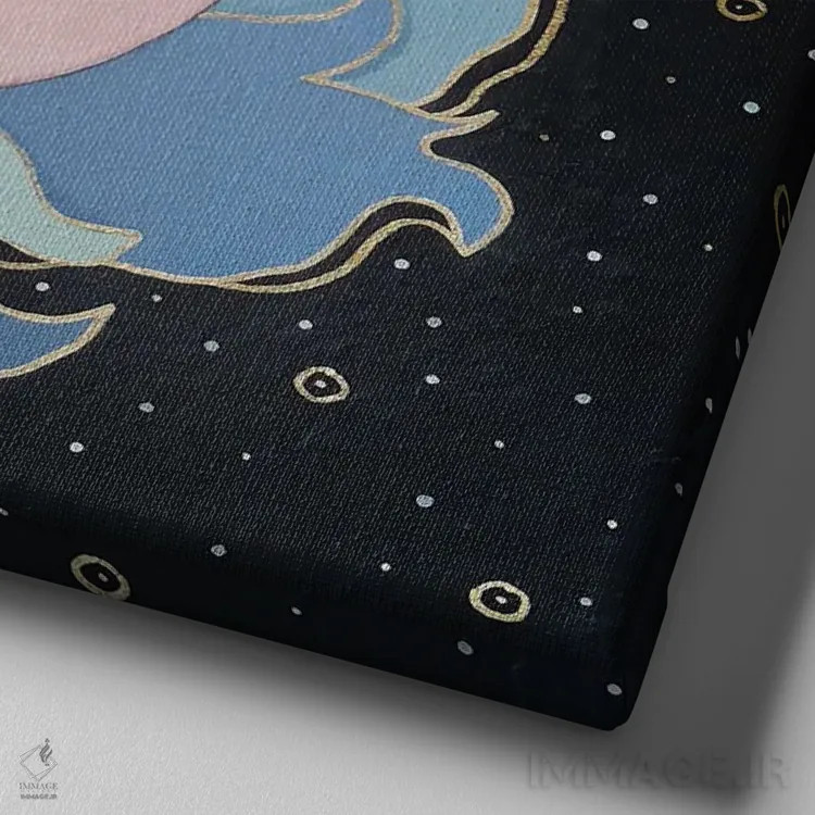 تابلو ماه اثر ایرینا پانِدوا - نمای نزدیک بافت بوم