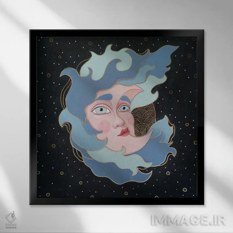 تابلو ماه اثر ایرینا پانِدوا - نمای قابدار مشکی