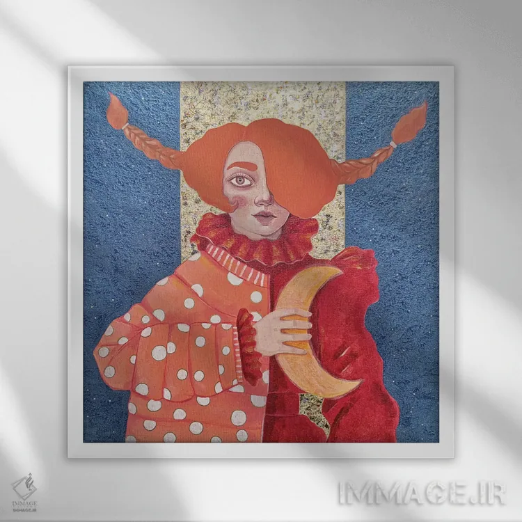 تابلو پیپی جوراببلند (شخصیت داستانی) اثر ایرینا پانِدوا - نمای قابدار سفید