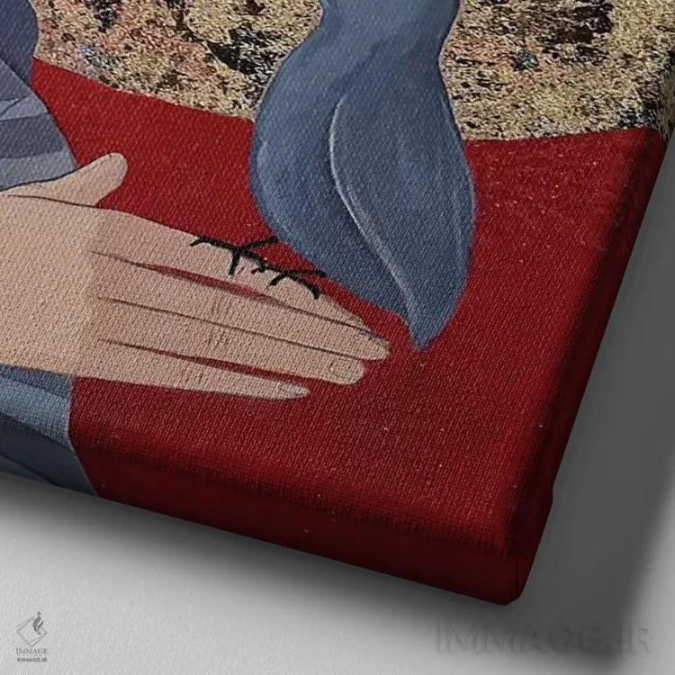 تابلو مراقبت از خود اثر ایرینا پانِدوا - نمای نزدیک بافت بوم