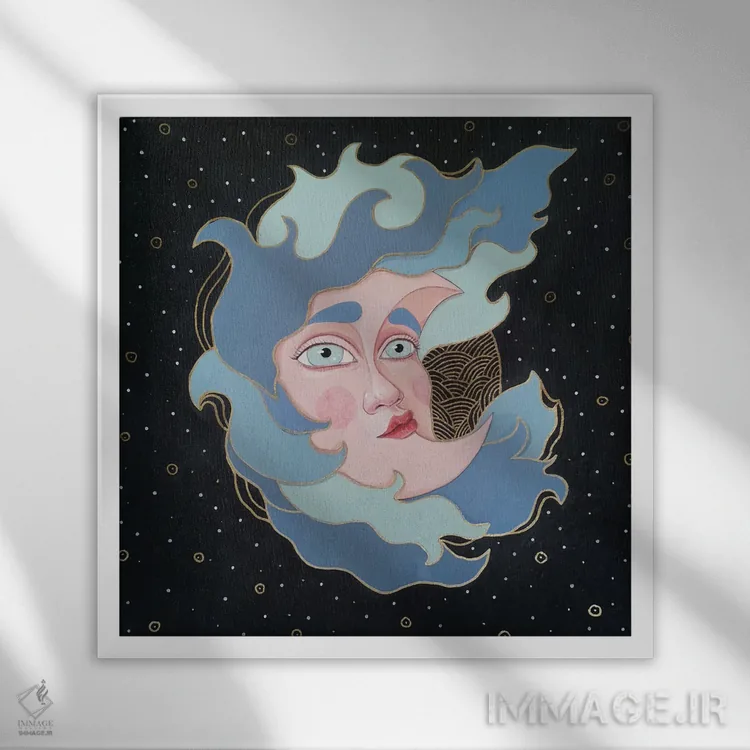 تابلو ماه اثر ایرینا پانِدوا - نمای قابدار سفید