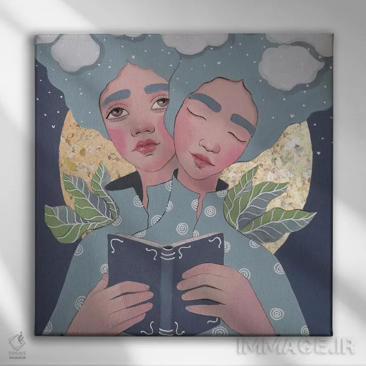 تابلو دوگانگی اثر ایرینا پانِدوا - نمای روبهرو روی دیوار