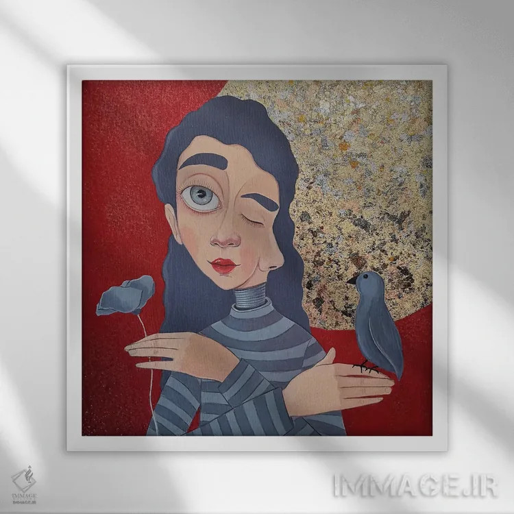 تابلو مراقبت از خود اثر ایرینا پانِدوا - نمای قابدار سفید