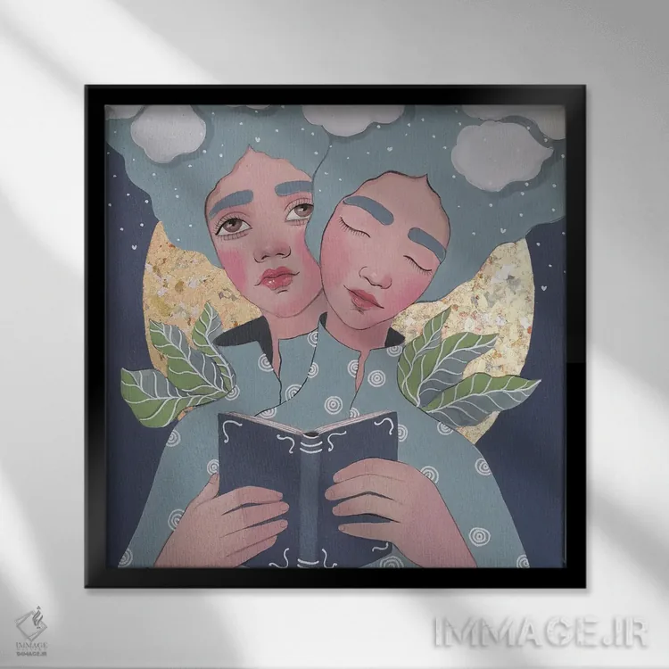 تابلو دوگانگی اثر ایرینا پانِدوا - نمای قابدار مشکی