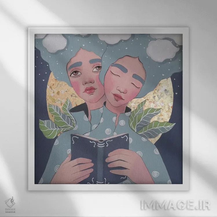 تابلو دوگانگی اثر ایرینا پانِدوا - نمای قابدار سفید