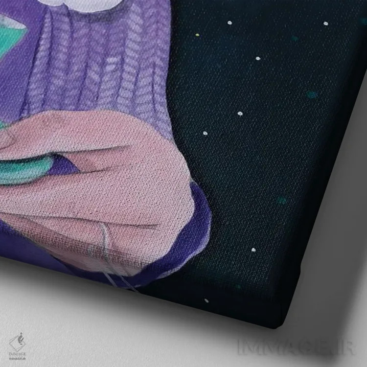 تابلو گلدانسر (لقب طنزآمیز) اثر ایرینا پانِدوا - نمای نزدیک بافت بوم