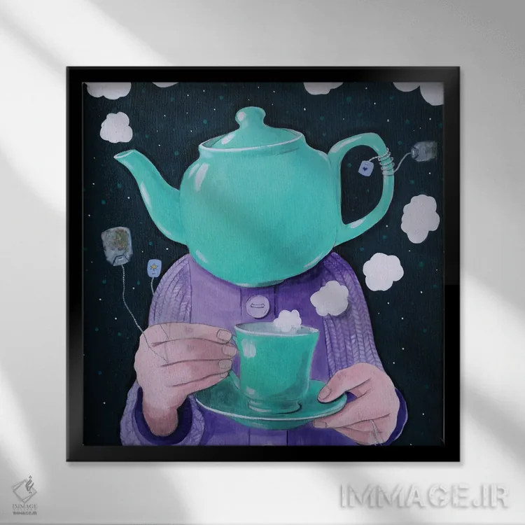 تابلو گلدانسر (لقب طنزآمیز) اثر ایرینا پانِدوا - نمای قابدار مشکی