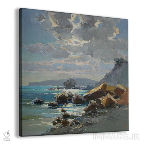 تابلو ساحل سنگی سرزمین سمیریا اثر ایگور پوزدف - نمای پرسپکتیو محصول