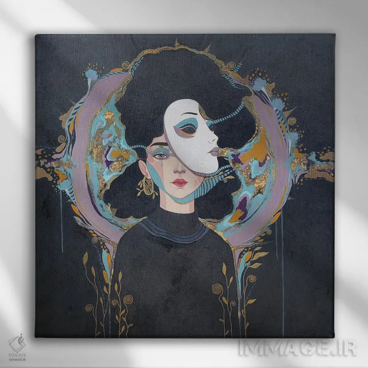 تابلو نقاببرداری ۲ اثر ایرینا پانِدوا - نمای روبهرو روی دیوار