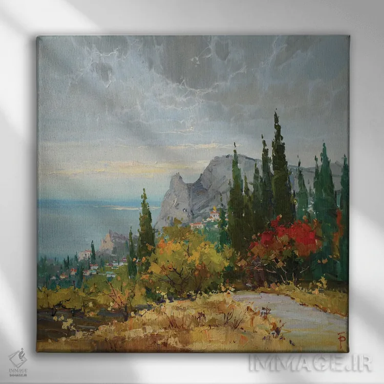 تابلو روز پاییزی اثر ایگور پوزدف - نمای روبهرو روی دیوار