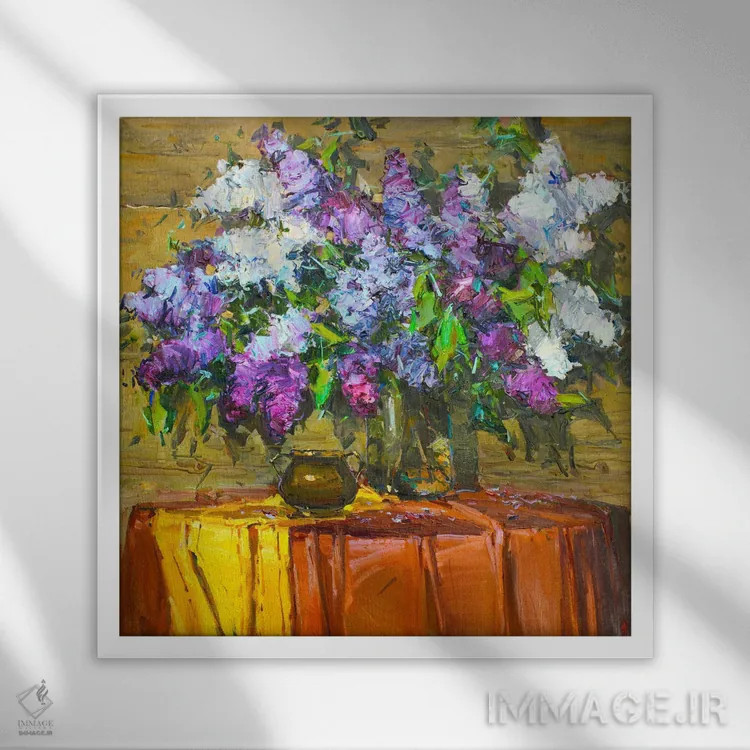 تابلو سرزمین یاس بنفش اثر ایگور پوزدف - نمای قابدار سفید