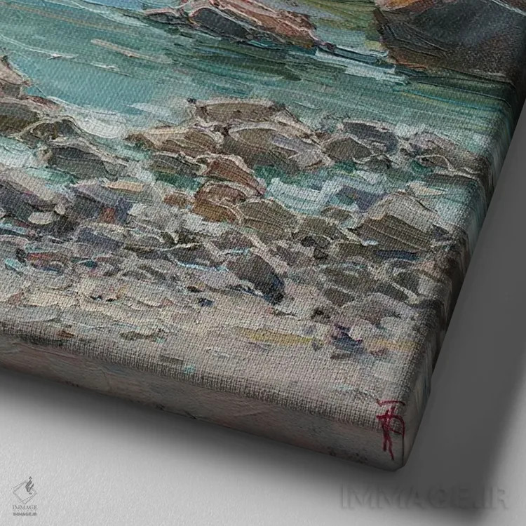 تابلو لحظهای از آفتاب اثر ایگور پوزدف - نمای نزدیک بافت بوم