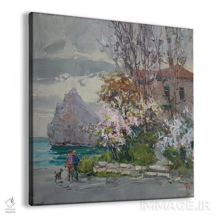 تابلو پیادهروی بهاری کنار دریا اثر ایگور پوزدف - نمای پرسپکتیو محصول