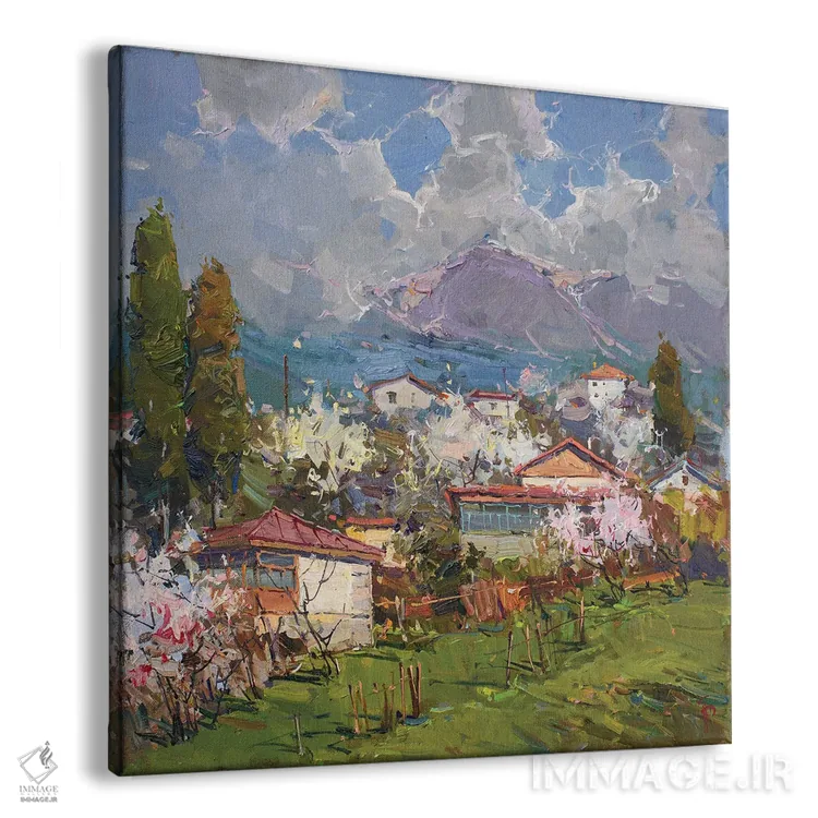 تابلو روستا در دامنه کوه اثر ایگور پوزدف - نمای پرسپکتیو محصول
