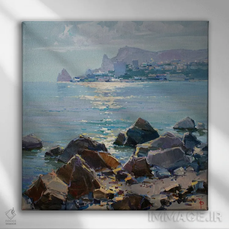 تابلو دریای آرام اثر ایگور پوزدف - نمای روبهرو روی دیوار