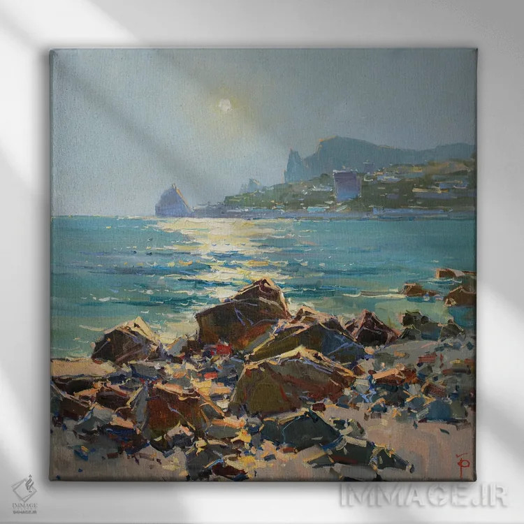 تابلو بانوی صخره اثر ایگور پوزدف - نمای روبهرو روی دیوار