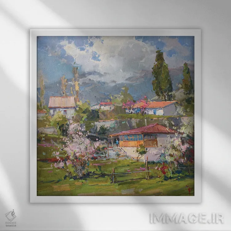 تابلو سکوت بهاری اثر ایگور پوزدف - نمای قابدار سفید