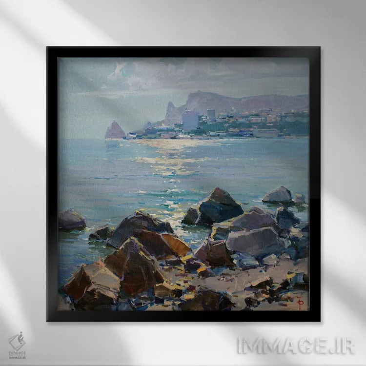 تابلو دریای آرام اثر ایگور پوزدف - نمای قابدار مشکی