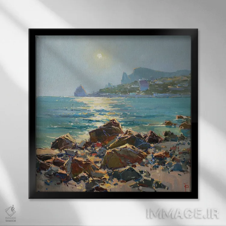 تابلو بانوی صخره اثر ایگور پوزدف - نمای قابدار مشکی