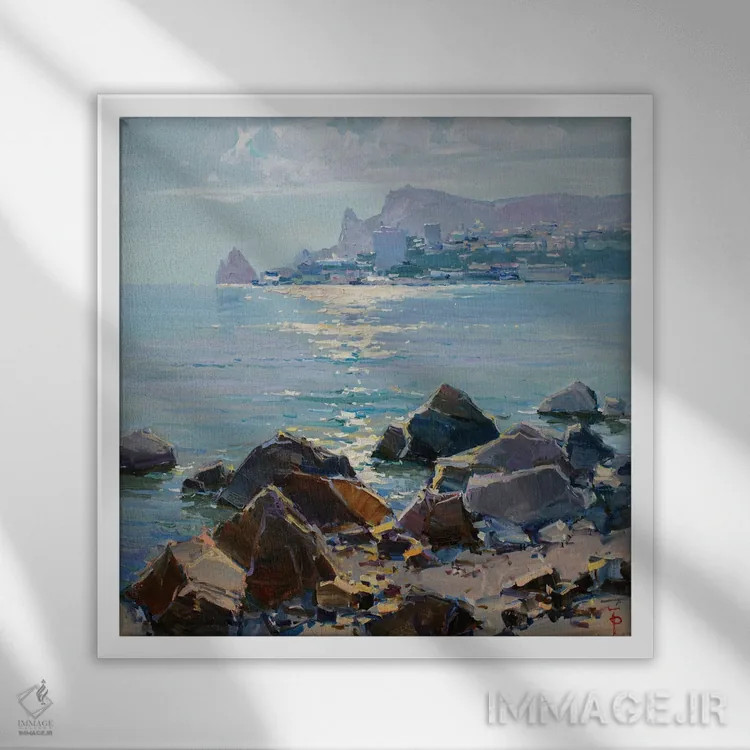 تابلو دریای آرام اثر ایگور پوزدف - نمای قابدار سفید