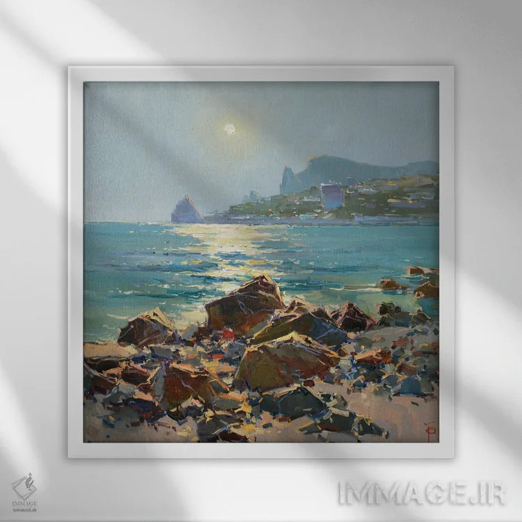 تابلو بانوی صخره اثر ایگور پوزدف - نمای قابدار سفید