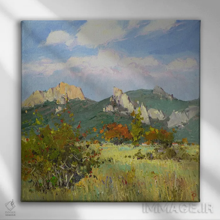 تابلو زیبایی پاییز در کوهستانها اثر ایگور پوزدف - نمای روبهرو روی دیوار