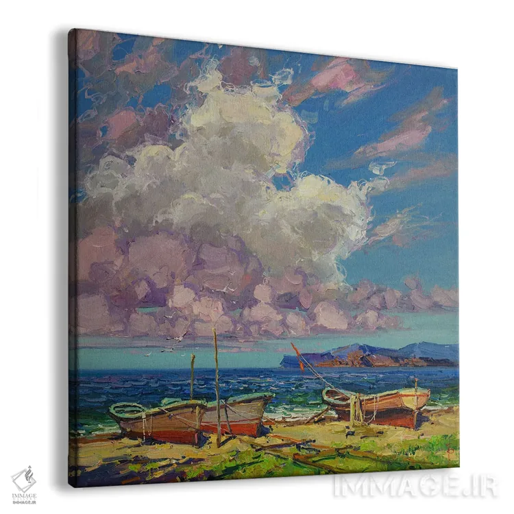تابلو قایقهای ماهیگیری در ساحل اثر ایگور پوزدف - نمای پرسپکتیو محصول
