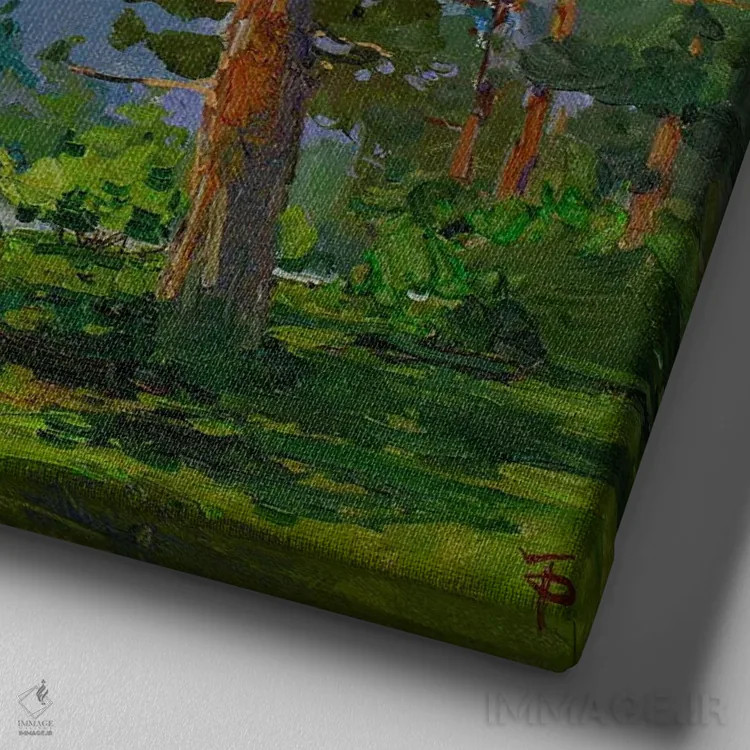 تابلو کاج اسکاتلندی قفقاز شمالی اثر ایگور پوزدف - نمای نزدیک بافت بوم