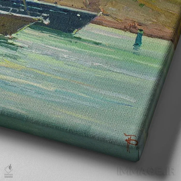 تابلو قایقهای تفریحی بالاکلاوا اثر ایگور پوزدف - نمای نزدیک بافت بوم