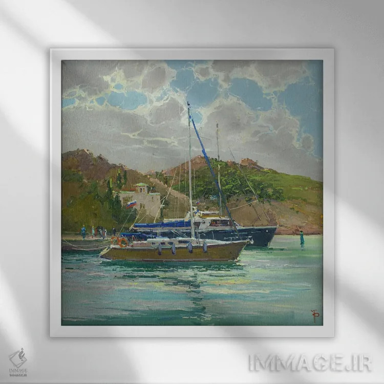 تابلو قایقهای تفریحی بالاکلاوا اثر ایگور پوزدف - نمای قابدار سفید