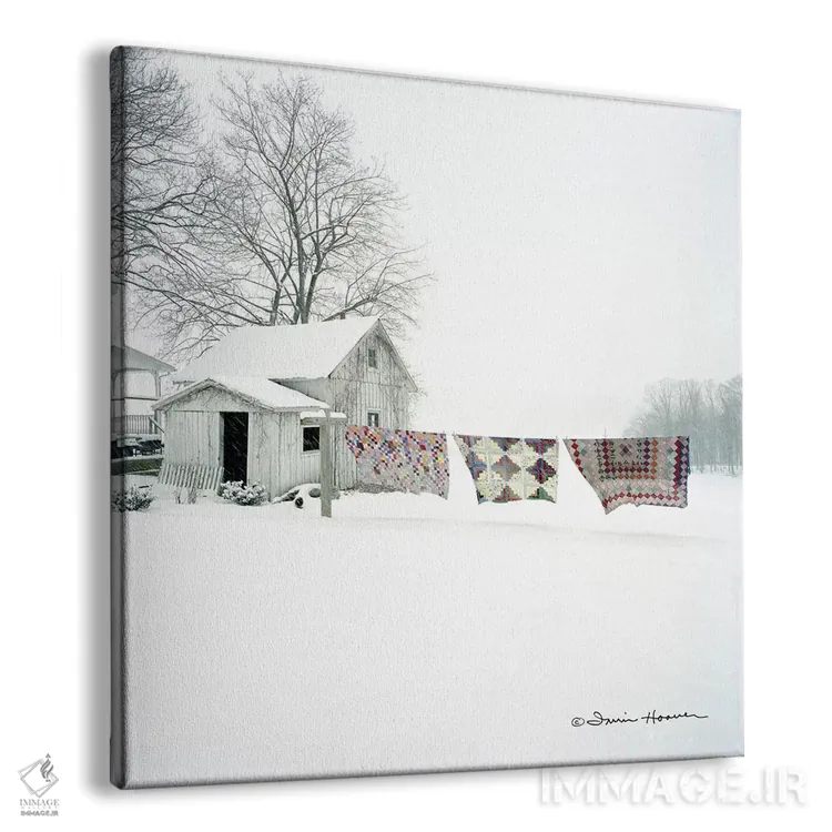 تابلو پتوی چهلتکه در برف اثر اروین هوور - نمای پرسپکتیو محصول