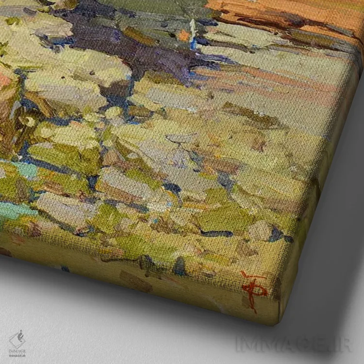 تابلو فانوس دریایی خرسونس (قسمت اول) اثر ایگور پوزدف - نمای نزدیک بافت بوم