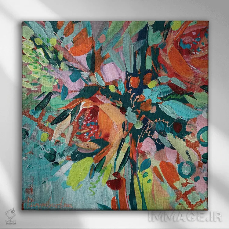 تابلو گلهای تابستانی اثر ایرینا رومیانسهوا - نمای روبهرو روی دیوار