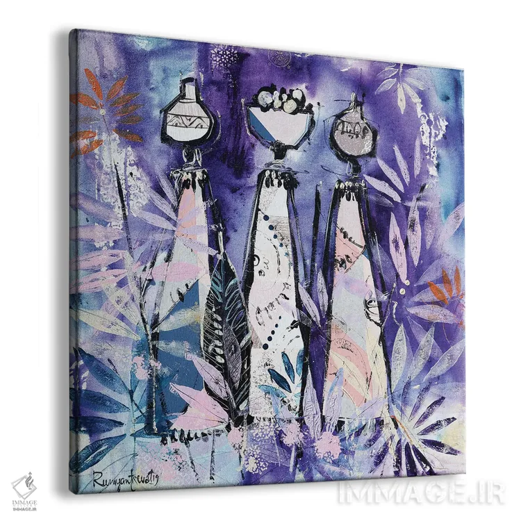 تابلو زنان قبیلهای آفریقایی ۱۶ اثر ایرینا رومیانسهوا - نمای پرسپکتیو محصول