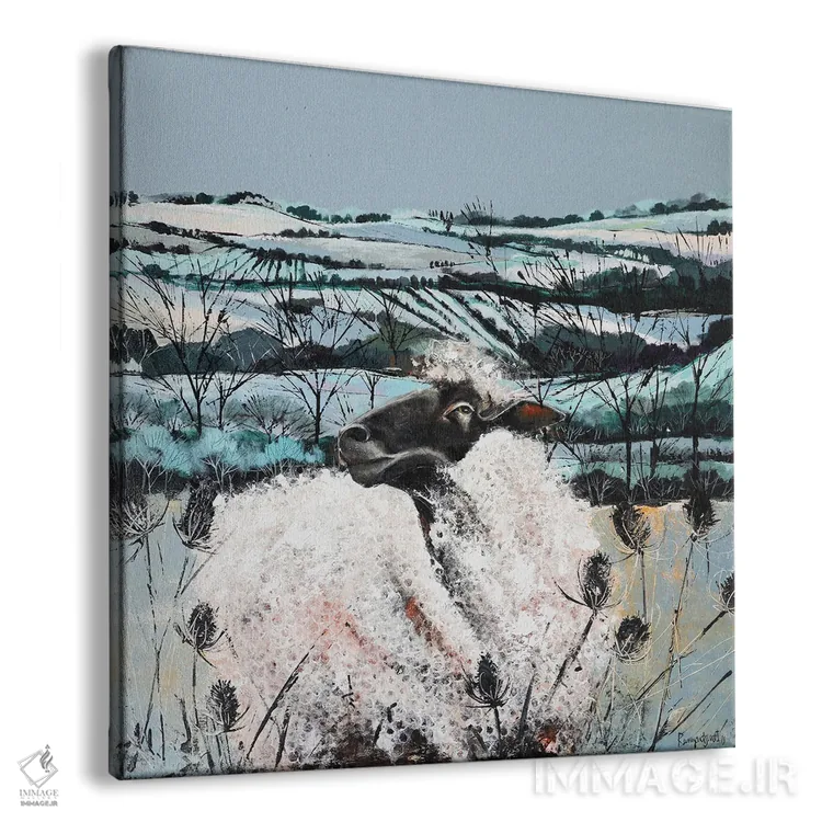 تابلو گوسفندان در حومه روستا اثر ایرینا رومیانسهوا - نمای پرسپکتیو محصول