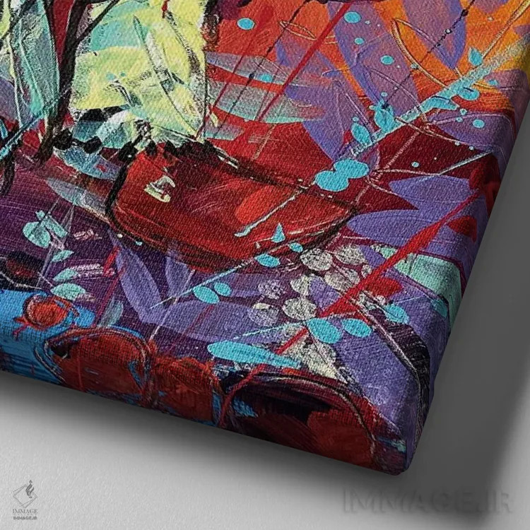 تابلو زنان قبیلهای آفریقایی ۱۴ اثر ایرینا رومیانسهوا - نمای نزدیک بافت بوم