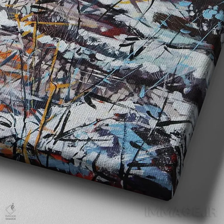 تابلو طلوع آفتاب بر رودخانه اثر ایرینا رومیانسهوا - نمای نزدیک بافت بوم