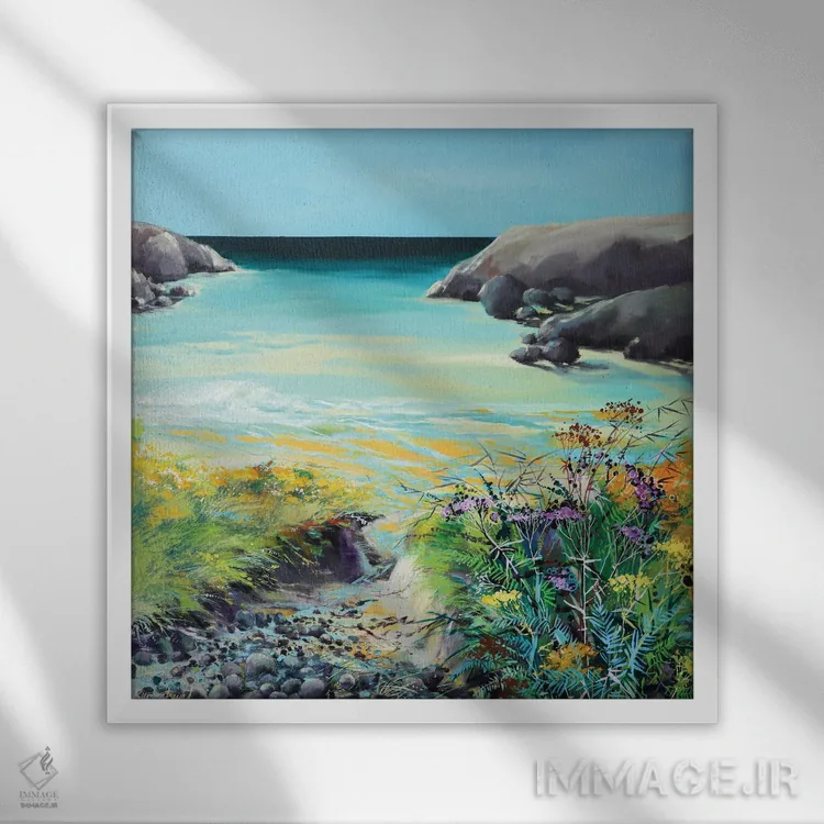 تابلو ساحل اثر ایرینا رومیانسهوا - نمای قابدار سفید